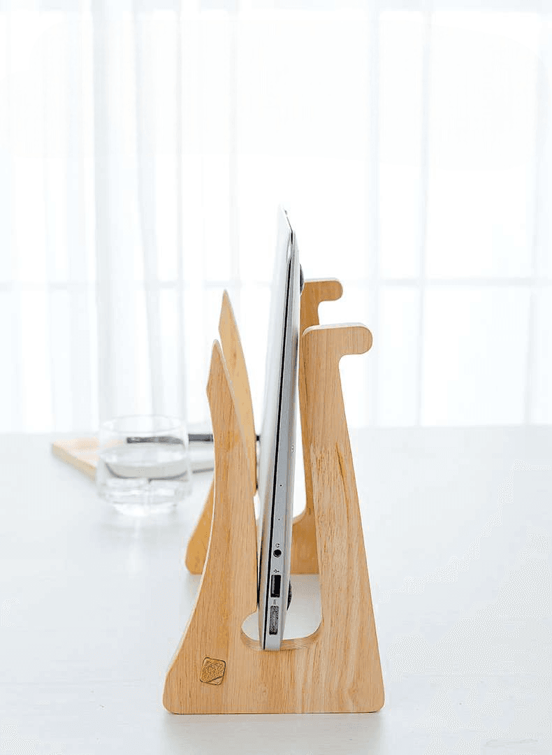 パソコンスタンド 木製二段階デスクスタンド