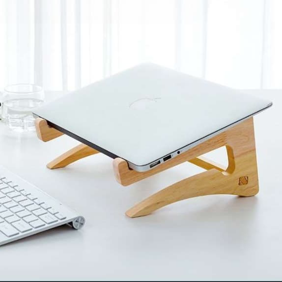 パソコンスタンド 木製二段階デスクスタンド