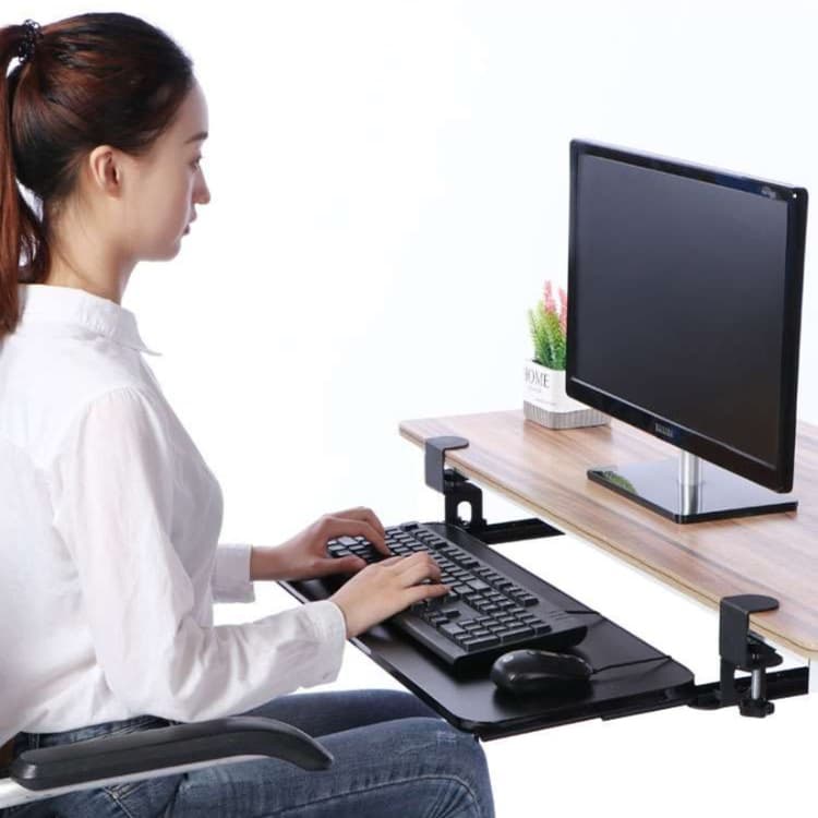 パソコンスタンド 高さ調節できる引き出し式キーボード台