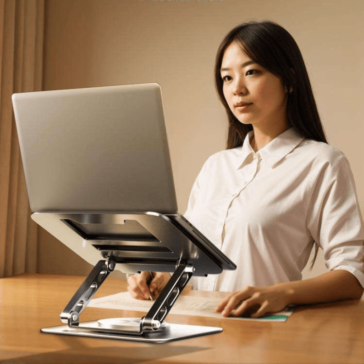 360度回転 高さ調整 三脚式ノートパソコンスタンド