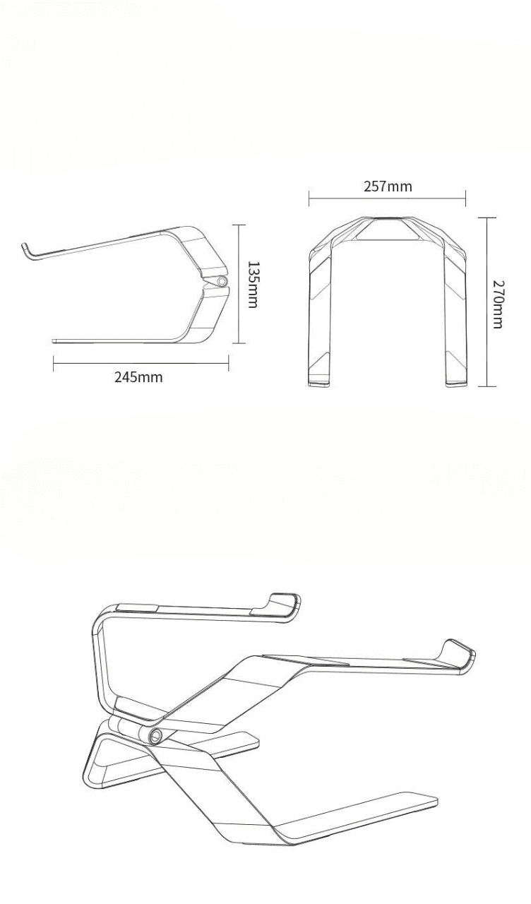 パソコンスタンド 快適作業アルミ製折りたたみ式冷却スタンド