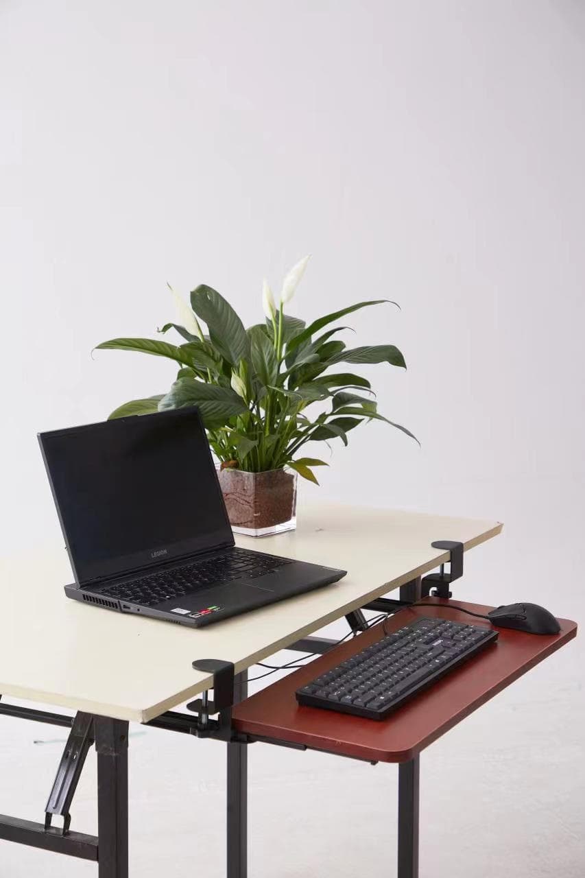 パソコンスタンド 引き出し式木製キーボードトレイ