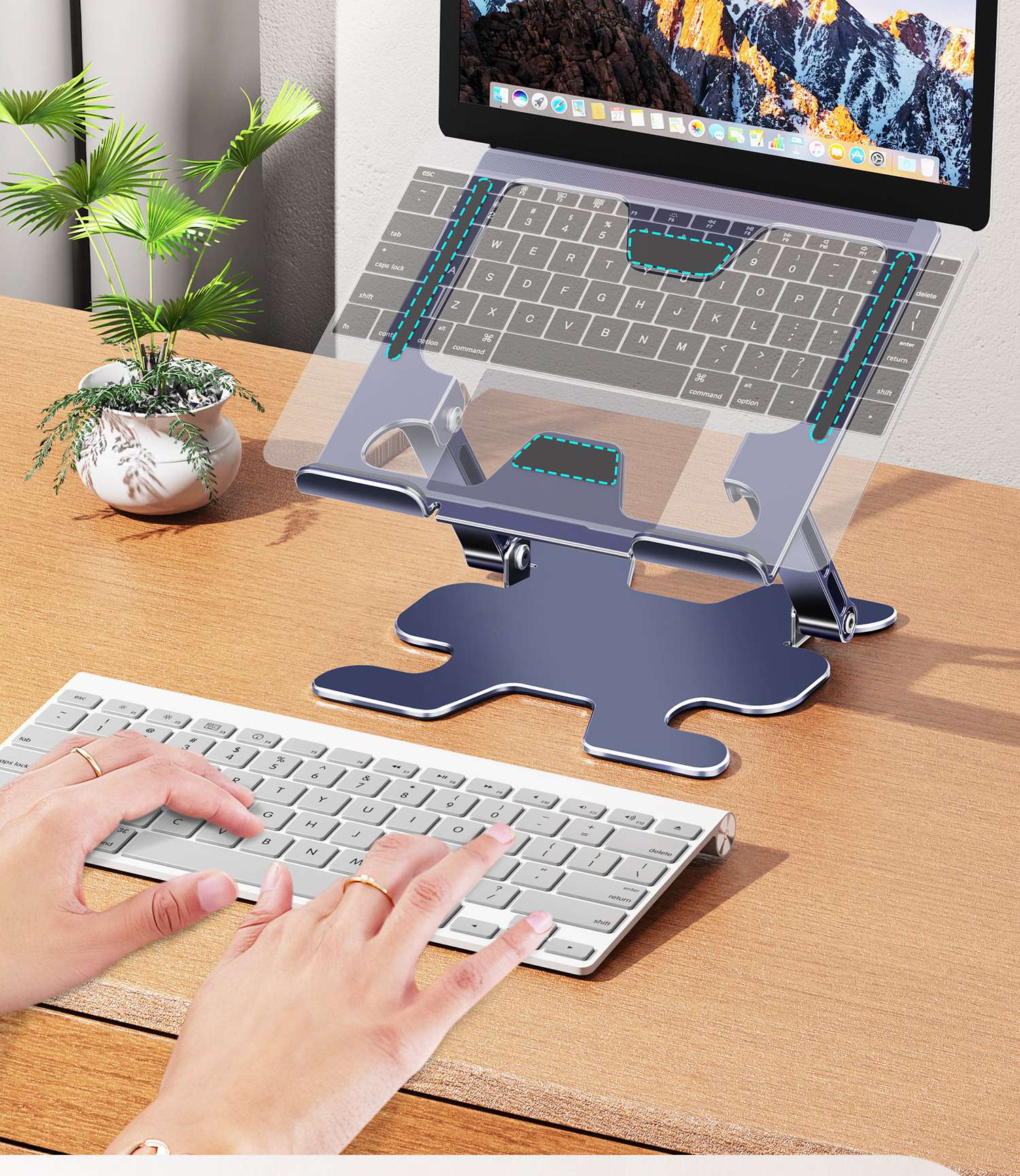 パソコンスタンド パズル型マルチアングルスタンド