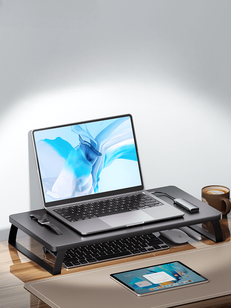 パソコンスタンド パソコンスタンド 視野拡張デスク台とキーボード収納スタンド